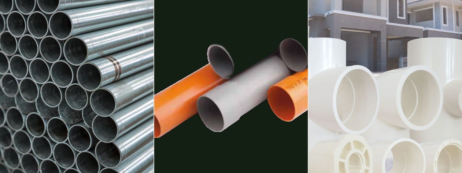 Conduit EMT galvanizado, tubería PVC RIVAL y conexiones PVC SCH 40