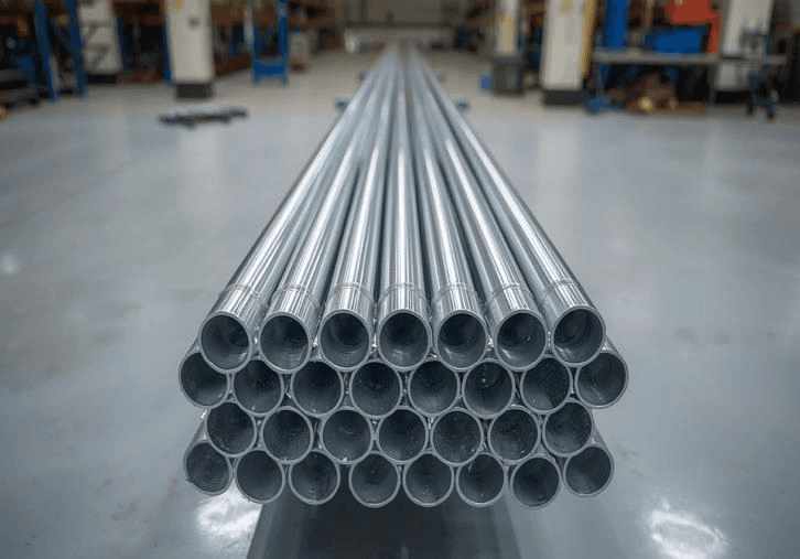 Conduit EMT de acero galvanizado apilado