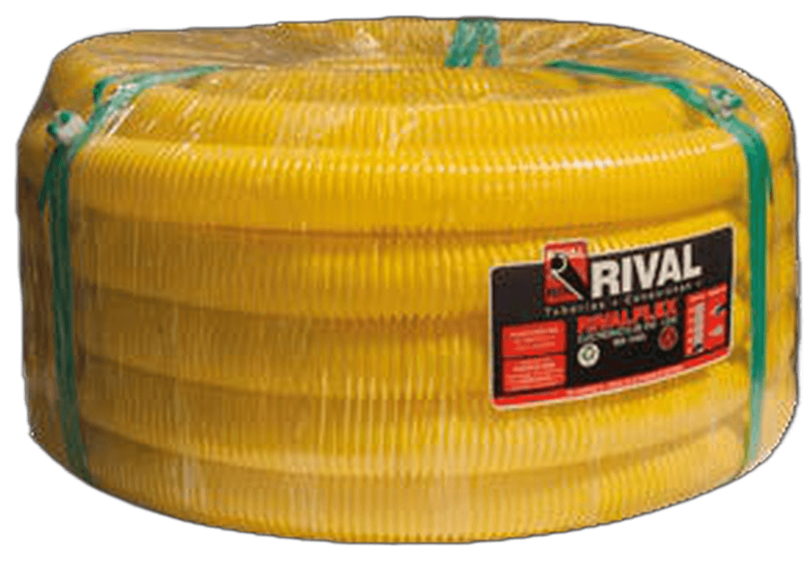 Rollo de electroducto corrugado RIVALFLEX amarillo