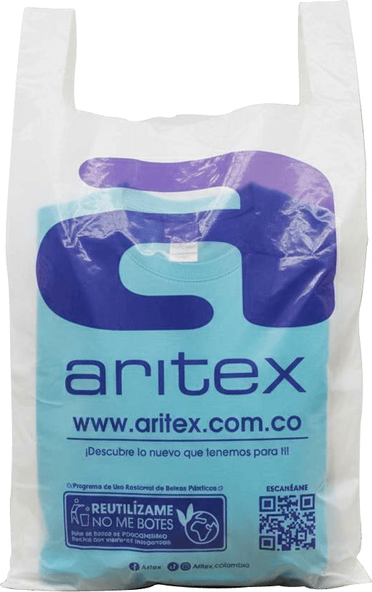Bolsa camiseta blanca impresa con agarradera