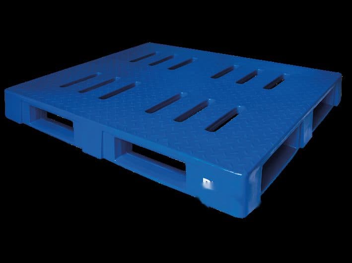 Pallet plástico Modelo B — Cubierta Abierta Ranurada · 1200×1000×160 mm
