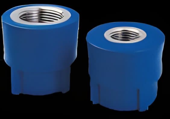 Blue PP-R female union with metal insert