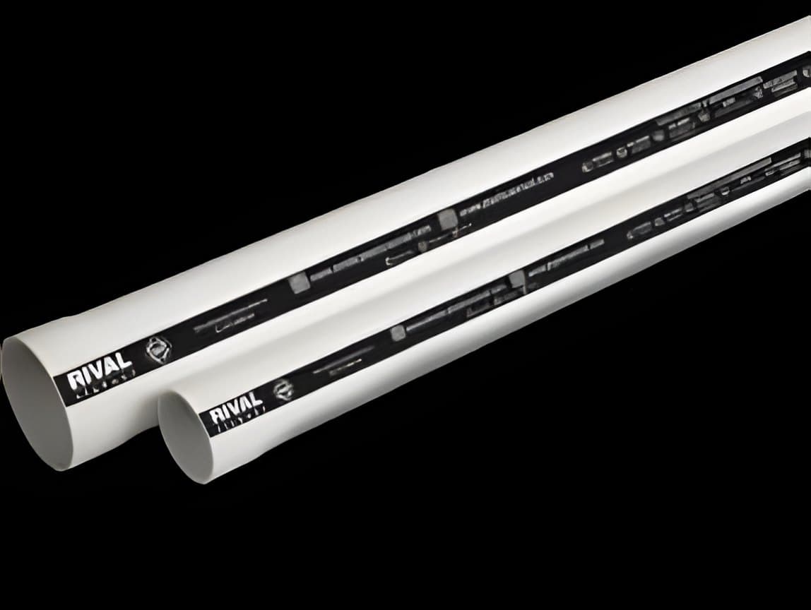 White PVC drain pipe in 3-meter lengths