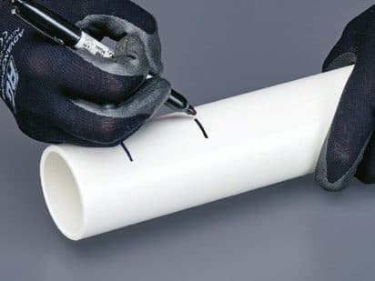 PVC SCH 40 installation step: 4 · Mark the pipe