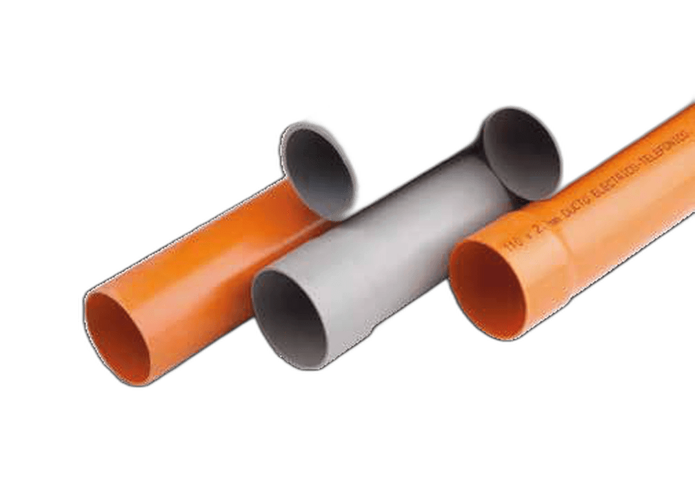 Tubería PVC rígida RIVAL naranja y gris