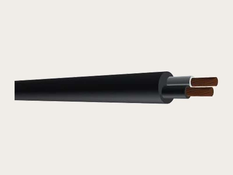 Cable flexible SJT negro con dos conductores de cobre