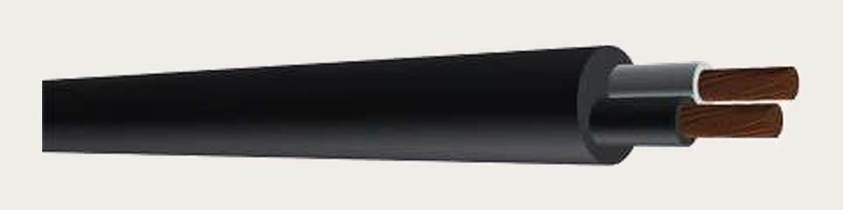 SJT cord 2 × 12 AWG with the copper conductors exposed