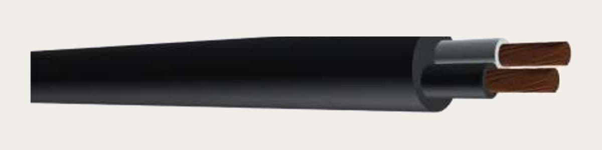 SJT cord 2 × 14 AWG with the copper conductors exposed