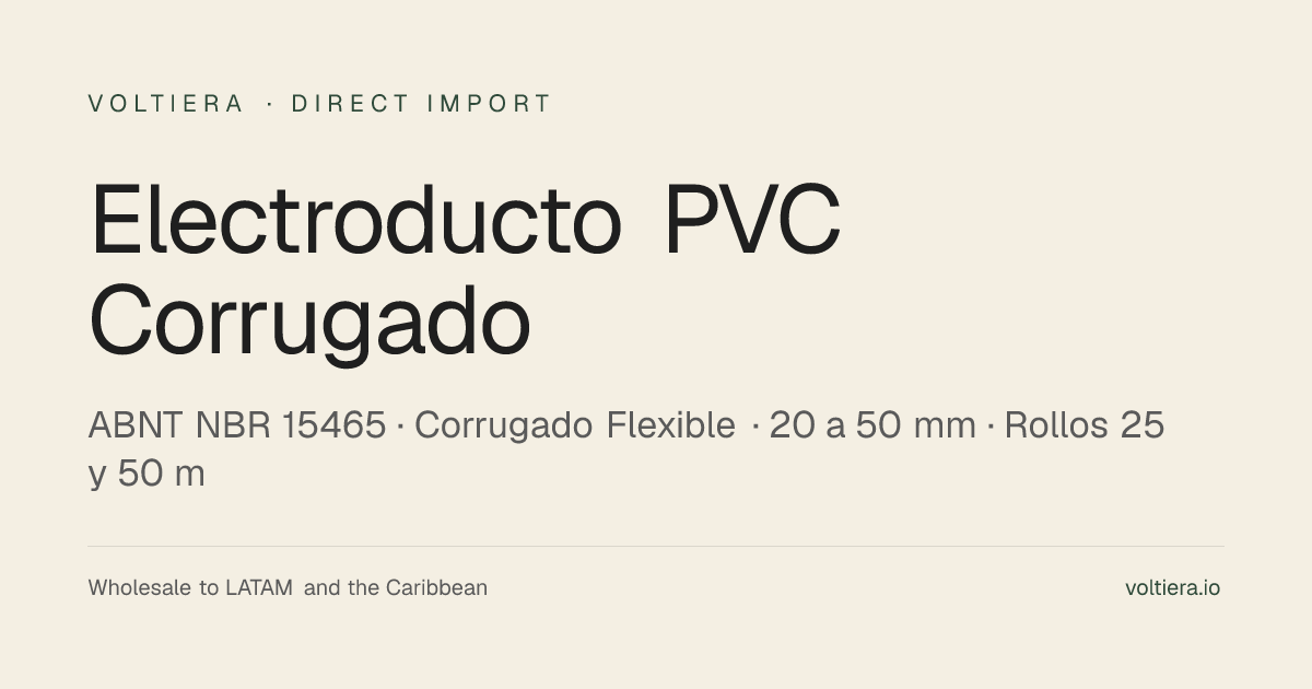 Electroducto PVC Corrugado — Importación Directa | Voltiera